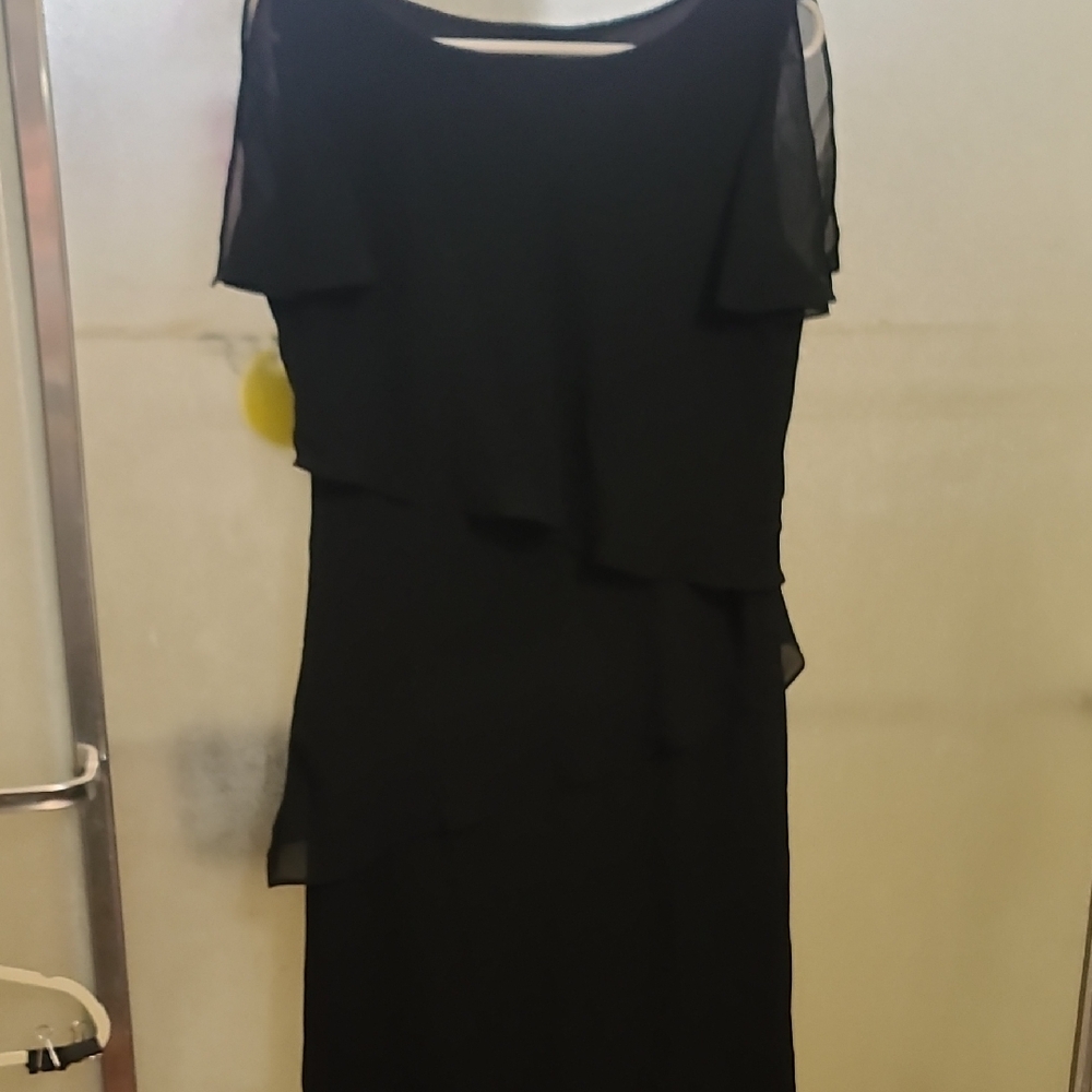 Danny & Nicole Black Layered Midi Dress